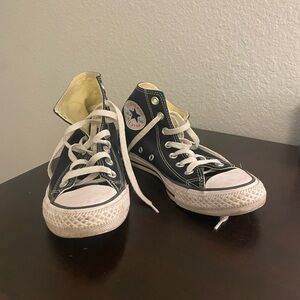 Black high top converse size 7 W